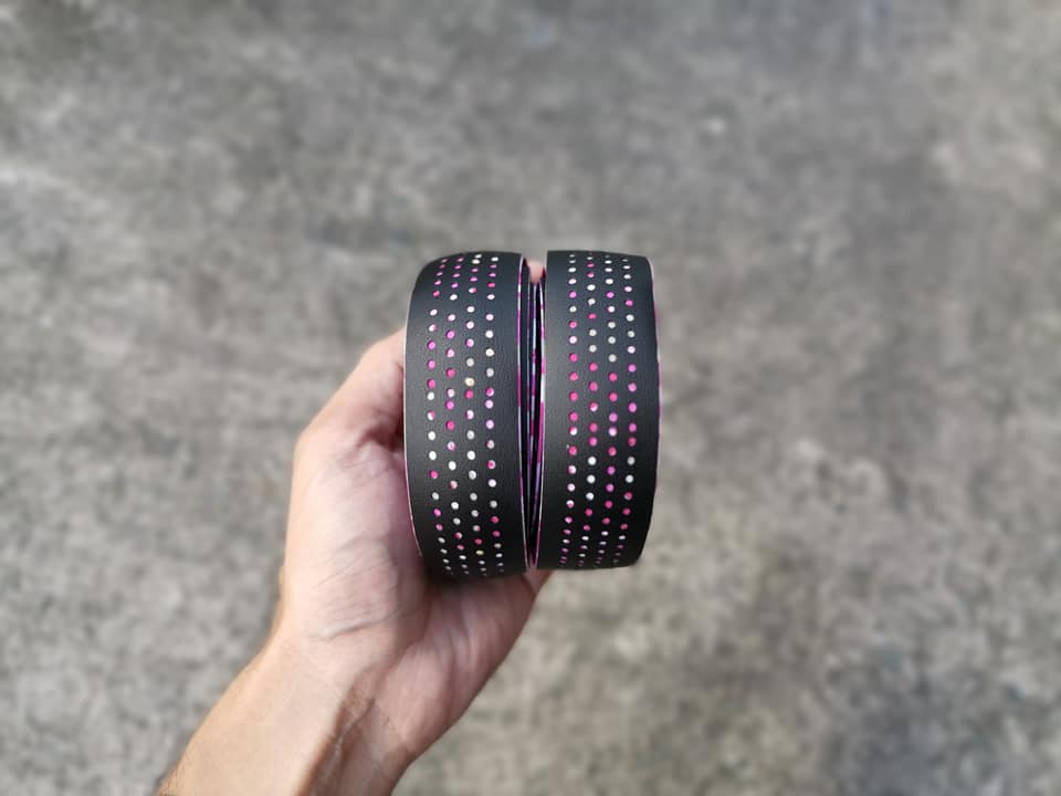 Bar Tapes - Leather type Black pink combi