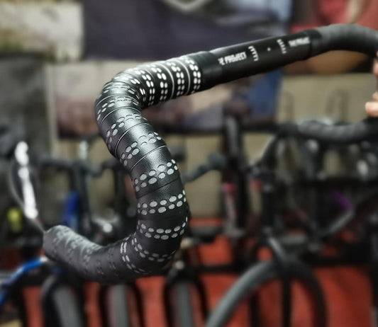 Bar Tapes - Leather type Black white combi