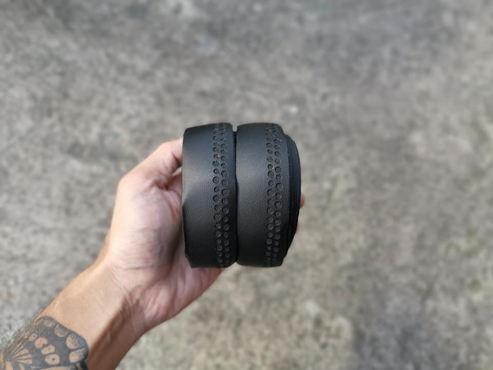 Bar Tapes - Leather type Black white combi