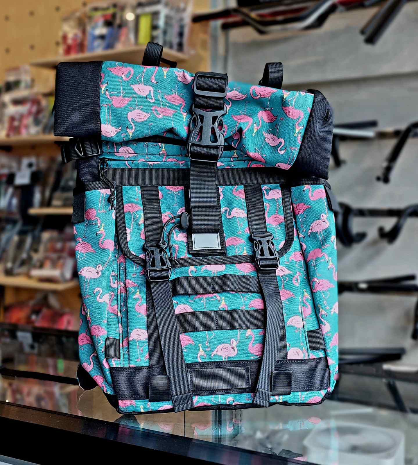 Backpack - Exonomad, Rolltop Flamingo Teal