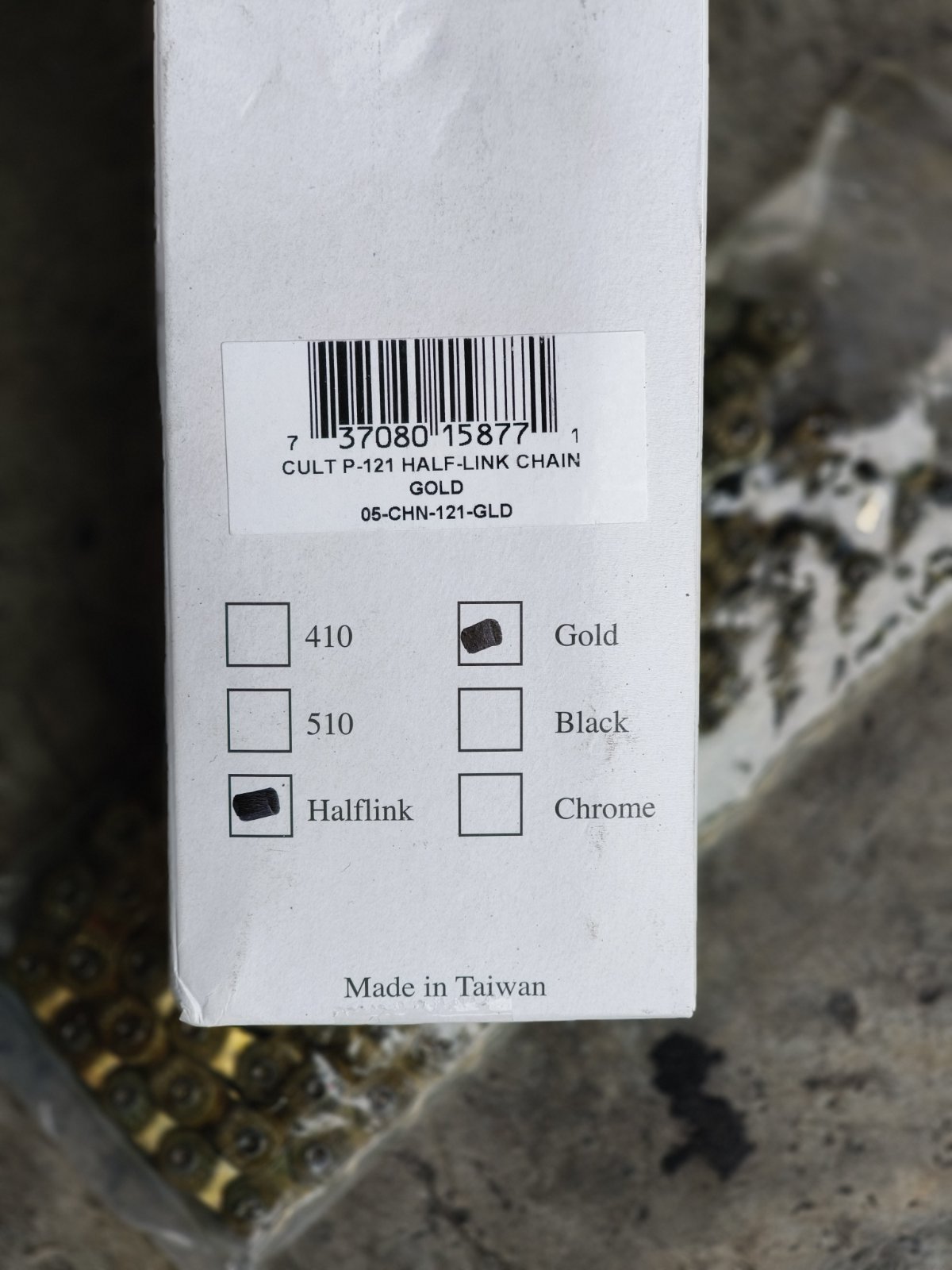 Cult, Halflink Chain Gold 1/2 x 1/8"