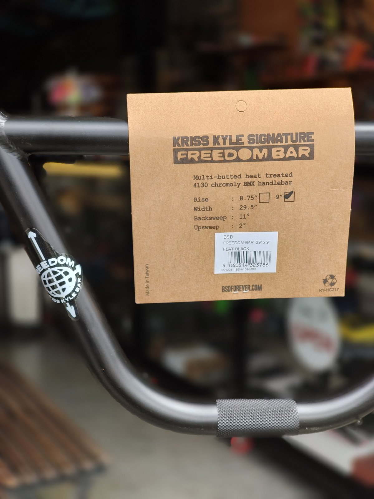 BSD Freedom BMX Bar, 2pc bar type, 9" rise