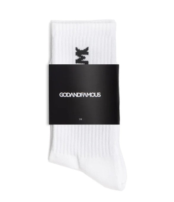 Godandfamous, Socks Crew - White