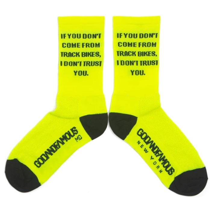 Godandfamous, Socks- Trust Hi-Vis Yellow