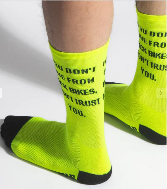Godandfamous, Socks- Trust Hi-Vis Yellow