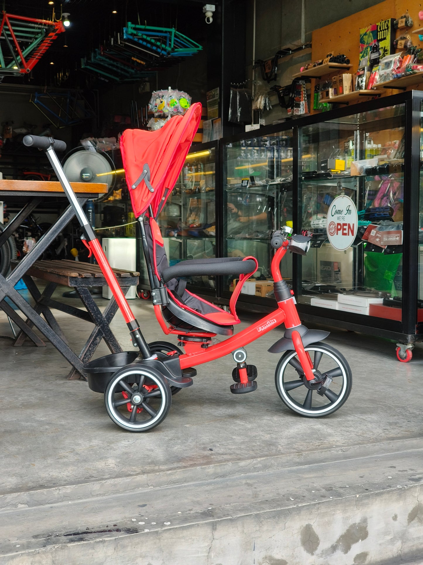Trikes for toddlers w/ Canopy & Handle, convertible seat