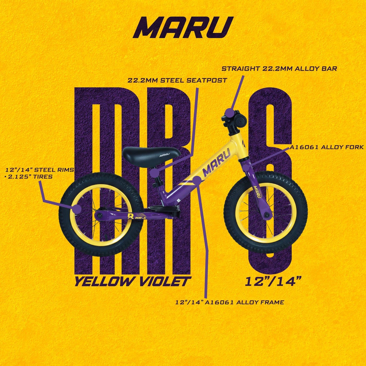 Bike 14 Maru Push Bike MR6 Violet