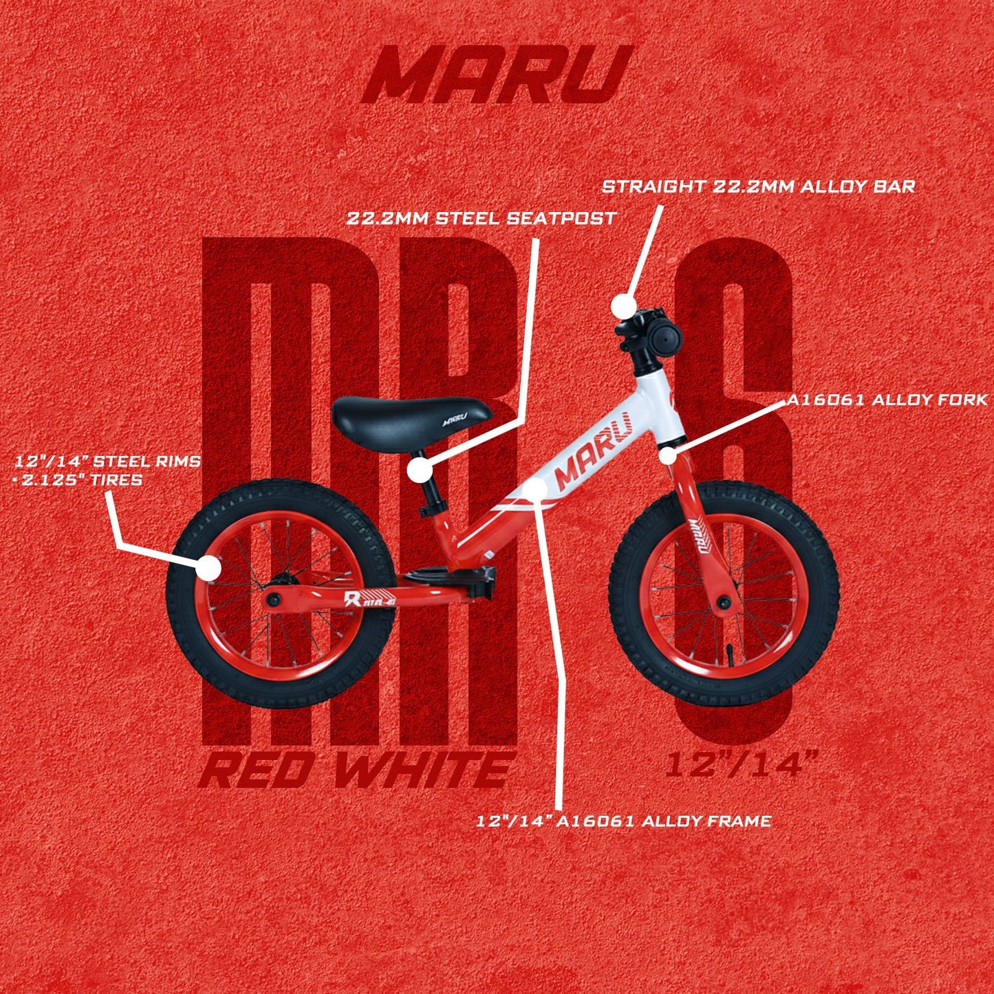 Bike 14 Maru Push Bike MR6 Red