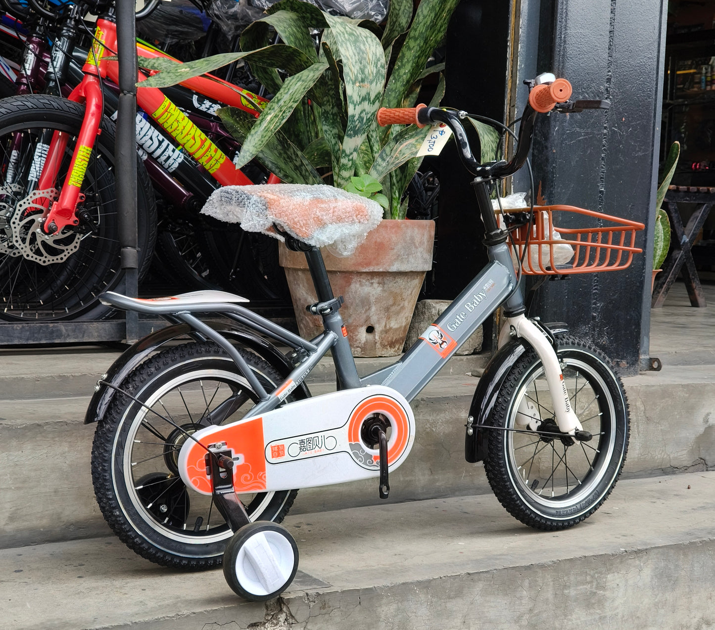 Bike 14 Gatebaby Silver (suitable for kids aged 3 to 4 years old)