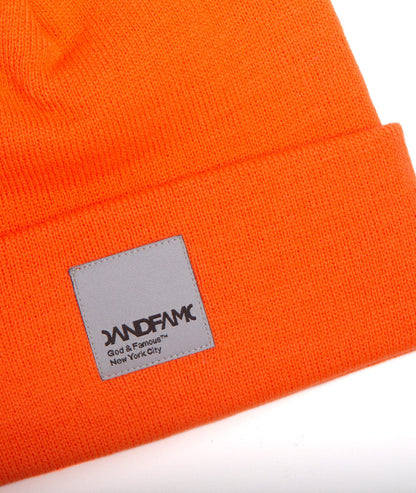 Godandfamous, Cap 1 Panel Watch Cap, Beanie - Blaze Orange