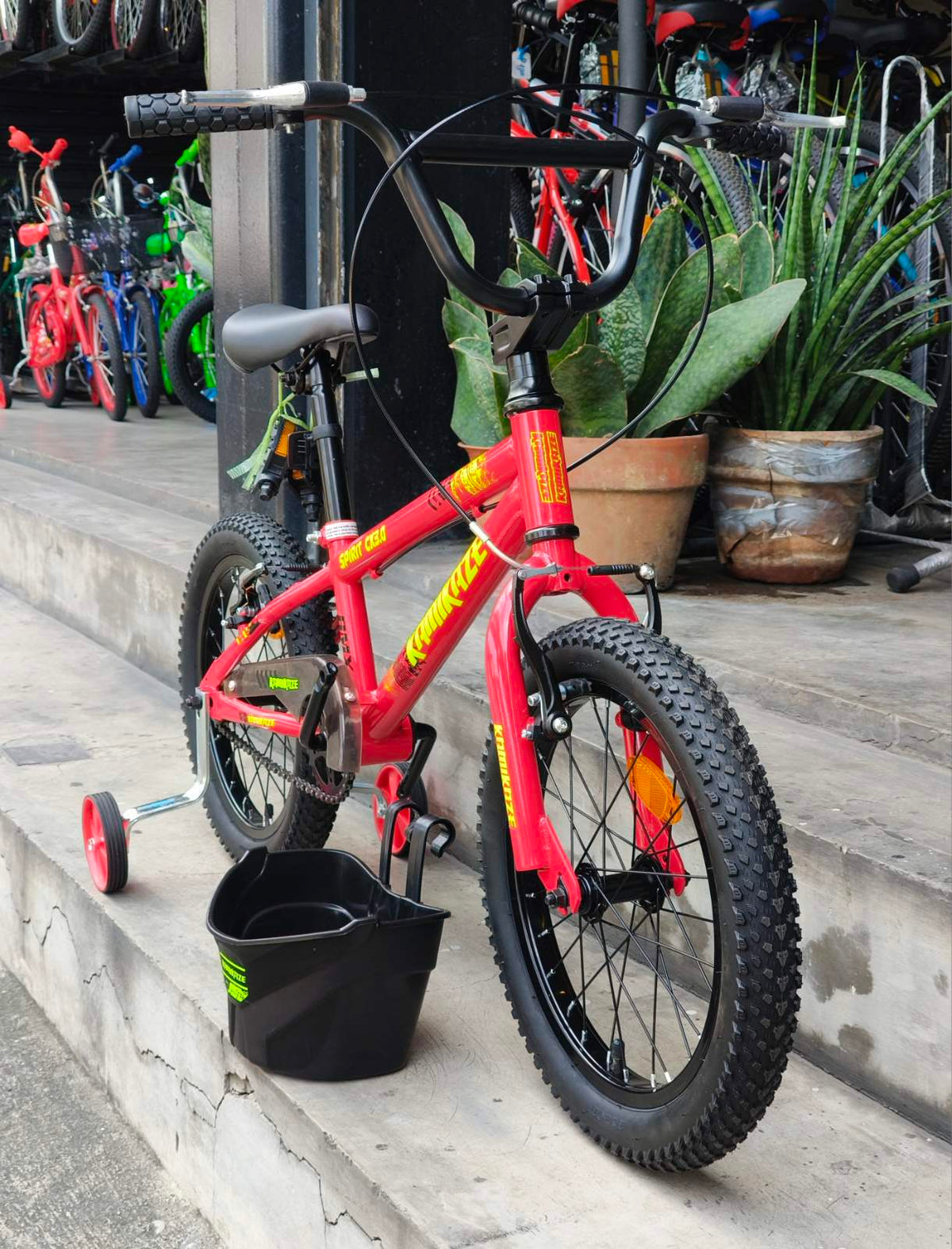 Bike 16 Kamikaze, Alloy Rims (suitable for kids aged 4–5 years old) Red