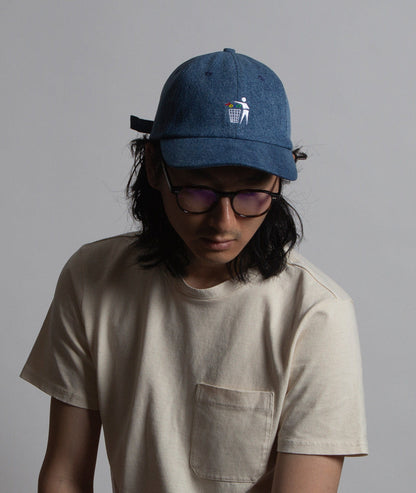 Godandfamous, Trash 6-Panel Hat, Denim Acidwash