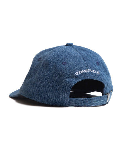 Godandfamous, Trash 6-Panel Hat, Denim Acidwash