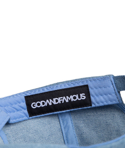 Godandfamous, Trash 6-Panel Hat, Denim Lightwash