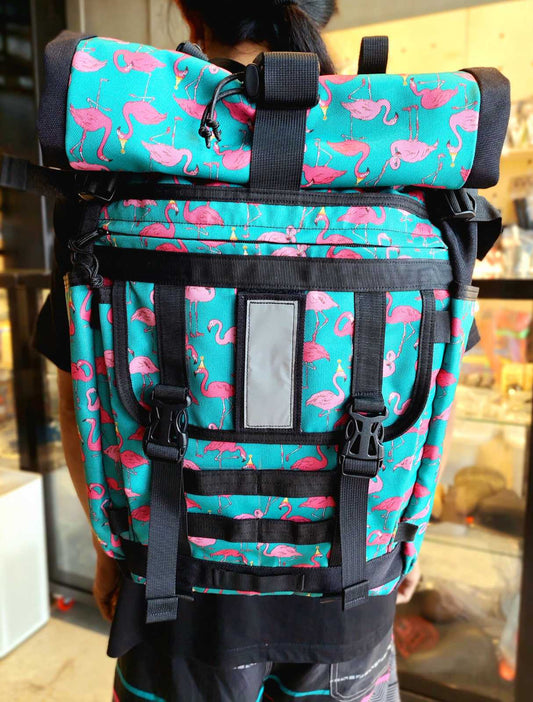 Backpack - Exonomad, Rolltop Flamingo Teal