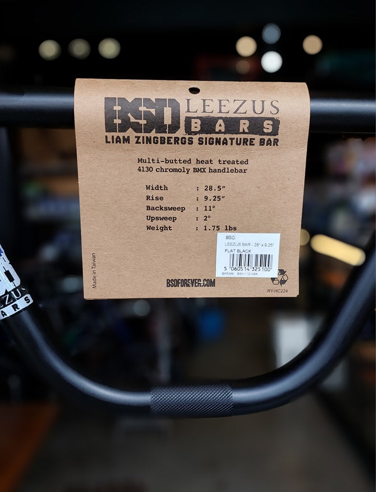 BSD Leezus BMX Bar, 2pc Bar type, 9.25" rise