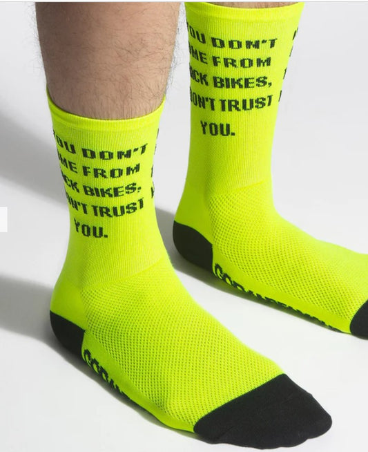 Godandfamous, Socks- Trust Hi-Vis Yellow