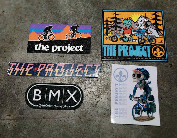 Project Work Stickers The Project, Sticker pack adventure (pack of 5pcs) – BMX Cycle Center