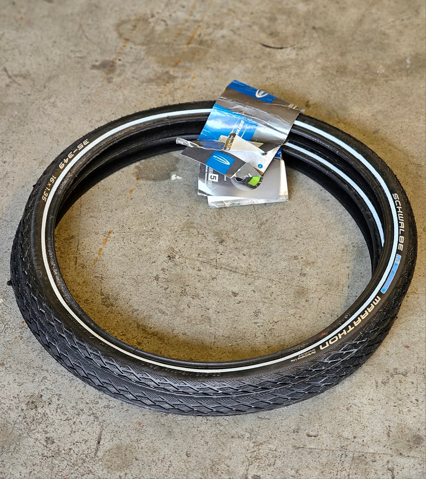 Tire 16 X 1.35 Marathon - Schwalbe (Wired) Sold by pair