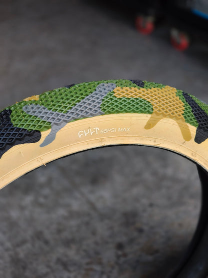 Cult x Vans BMX Tire 20 x 2.40" Camo Army Green sold by pair