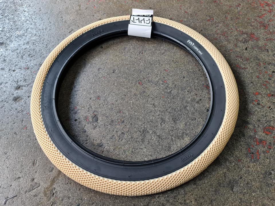 Cult x Vans BMX Tire 20 x 2.40" Cream w/ Black Side Wall