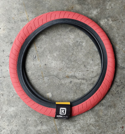 Kink BMX, Tire Sever 20 x 2.40, Red w/ Black walls (sold by pair)