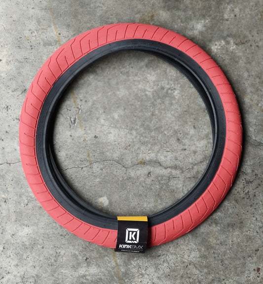 Kink BMX, Tire Sever 20 x 2.40, Red w/ Black walls (sold by pair)