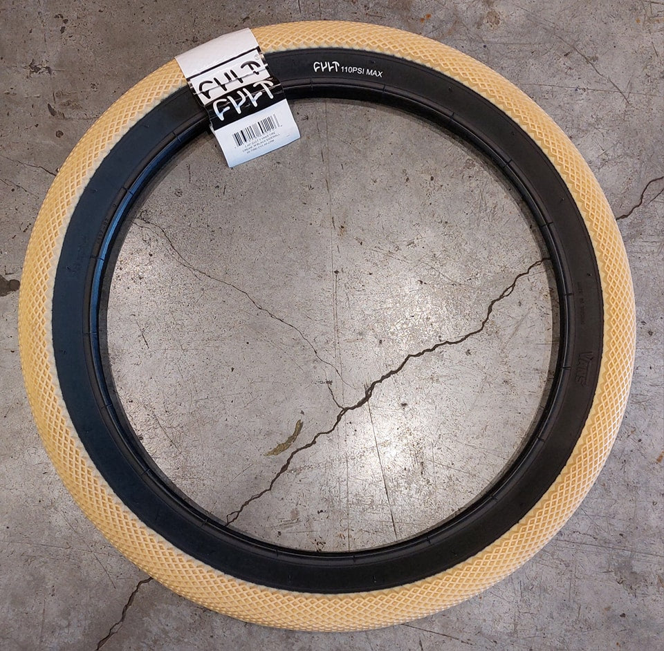 Cult x Vans BMX Tire 20 x 2.40" Cream w/ Black Side Wall