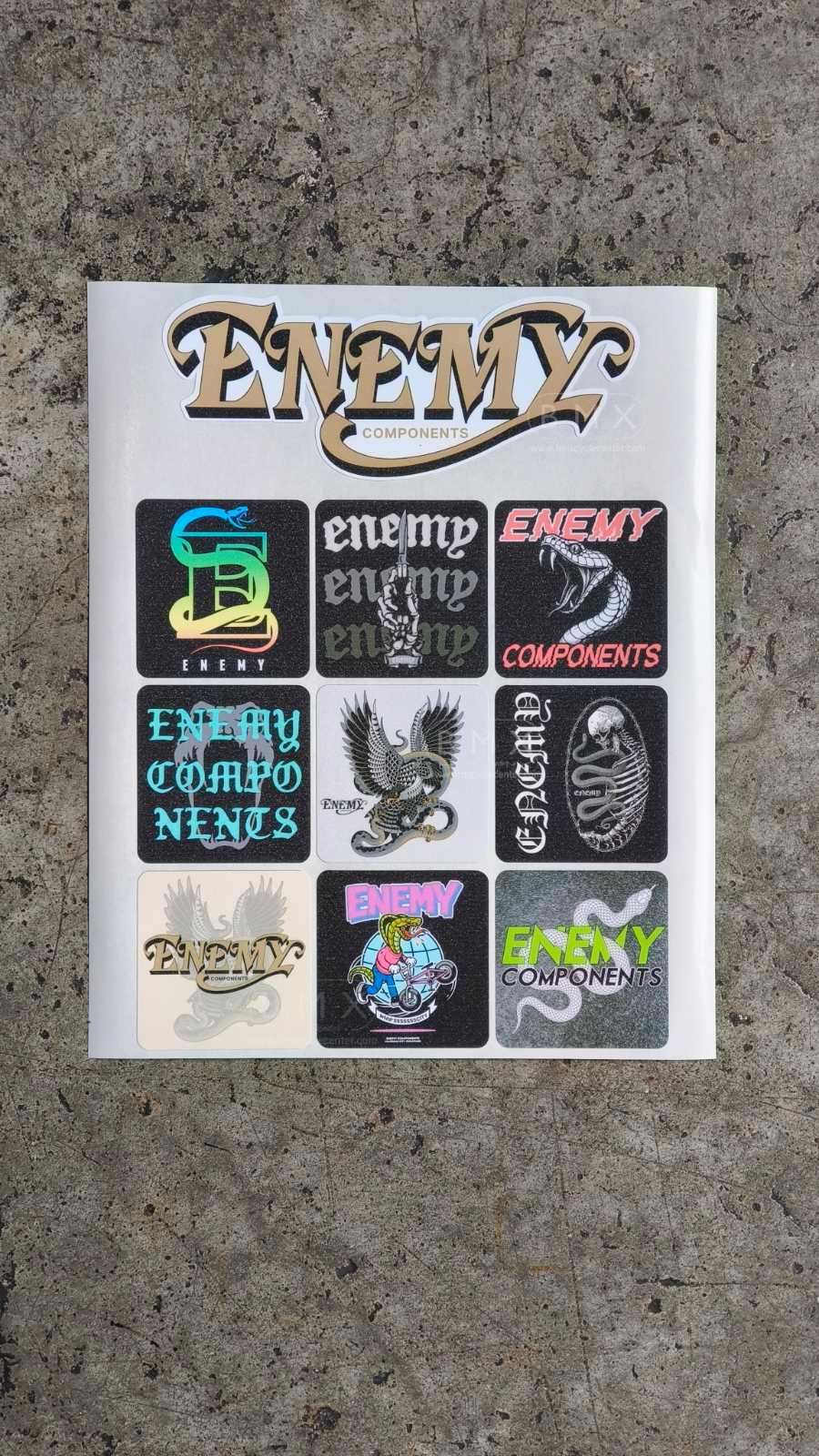 Component Sticker Enemy Components Sticker Packs – BMX Cycle Center